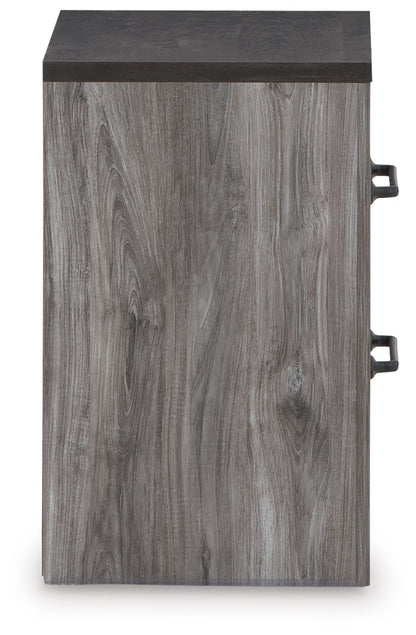 Bronyan - Dark Gray - Two Drawer Night Stand - Hornell Furniture Outlet