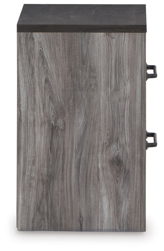 Bronyan - Dark Gray - Two Drawer Night Stand - Hornell Furniture Outlet