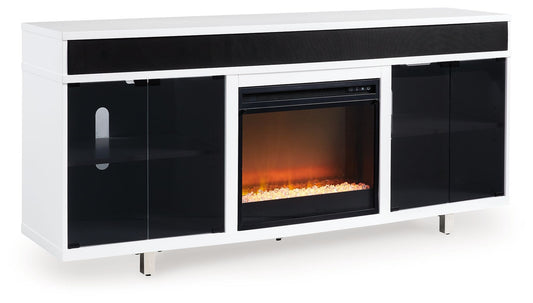 Gardoni - White / Black - 72" TV Stand With Electric Fireplace - Hornell Furniture Outlet