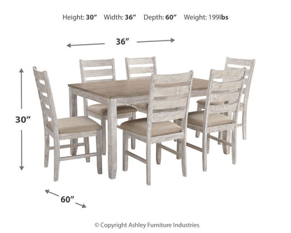Skempton - White - Dining Room Table Set (Set of 7) - Hornell Furniture Outlet