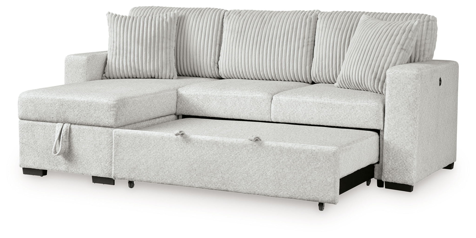 Wohlen - 2 - Piece Sectional With Pop Up Sleeper And LAF Corner Chaise - Alloy - Hornell Furniture Outlet