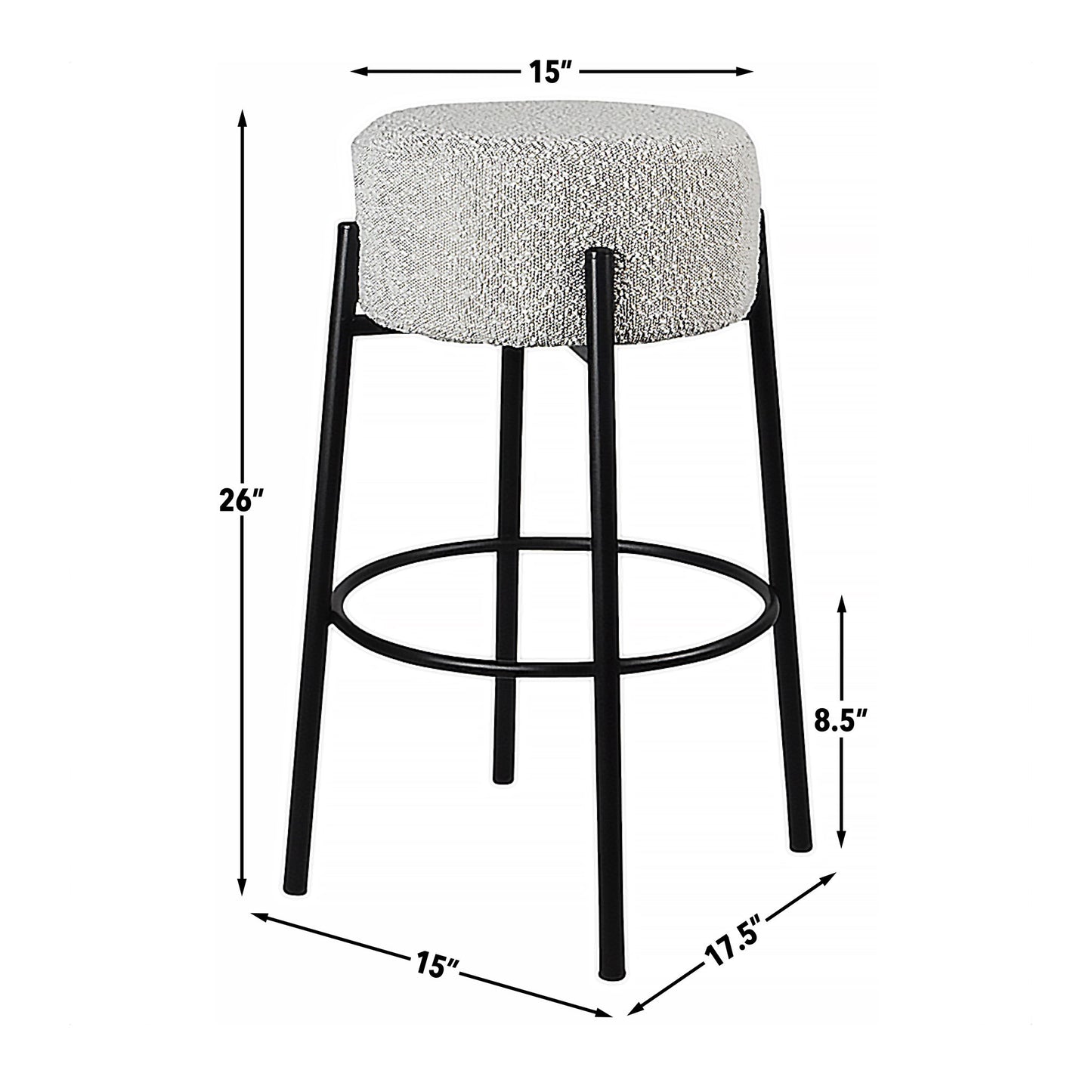 Cole - Counter Stool - Black / White - Hornell Furniture Outlet