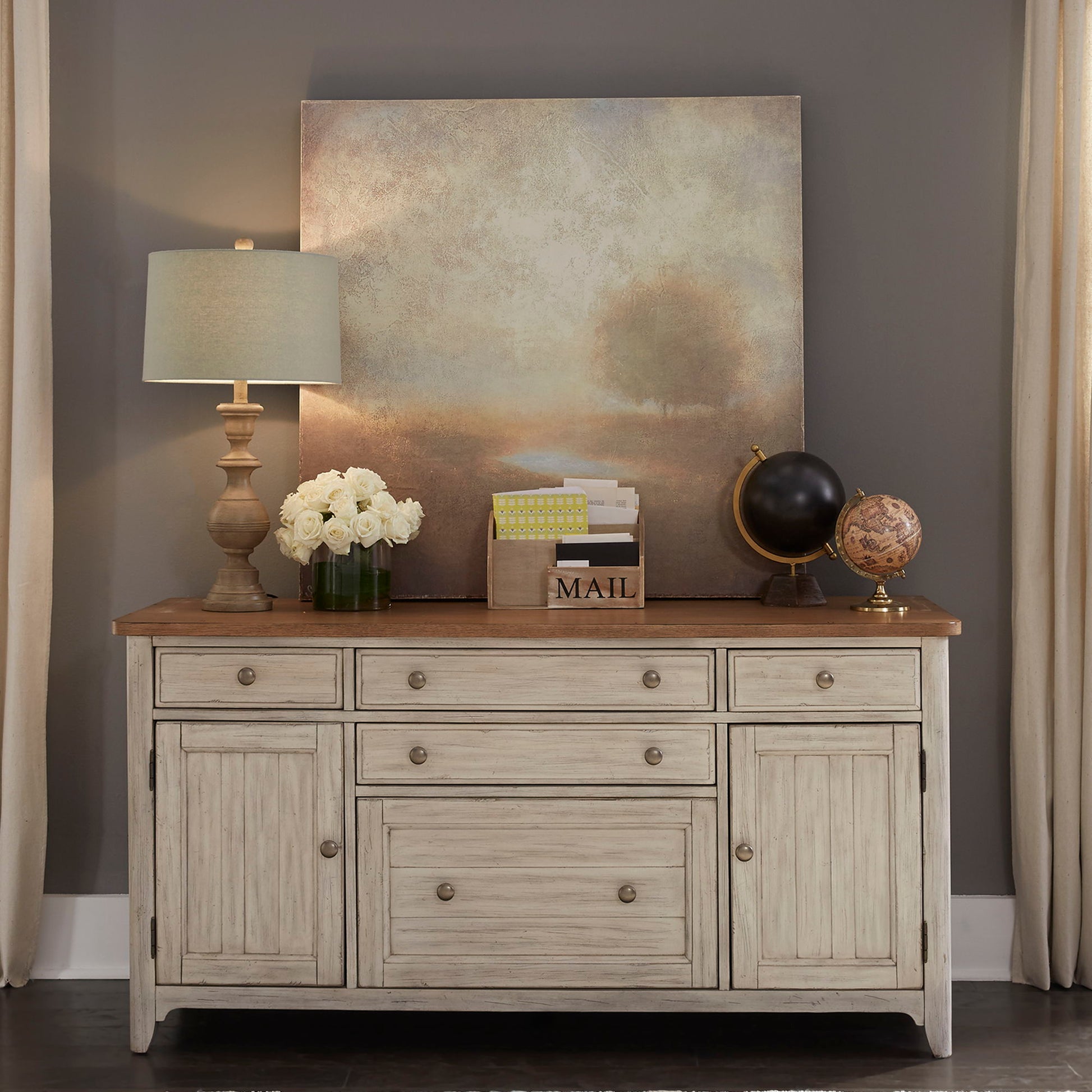 Farmhouse Reimagined - Door Credenza - White - Hornell Furniture Outlet