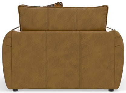 Corvara - Top Grain Italian Leather Match Chair & 1/2 - Caramel - Hornell Furniture Outlet