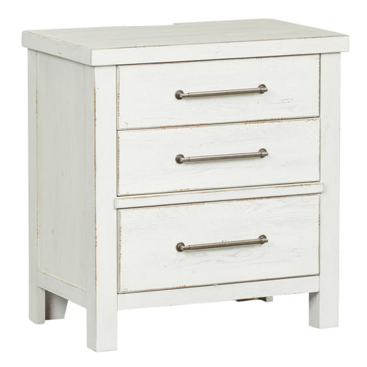 Modern Farmhouse - 3 Drawer Night Stand - Hornell Furniture Outlet