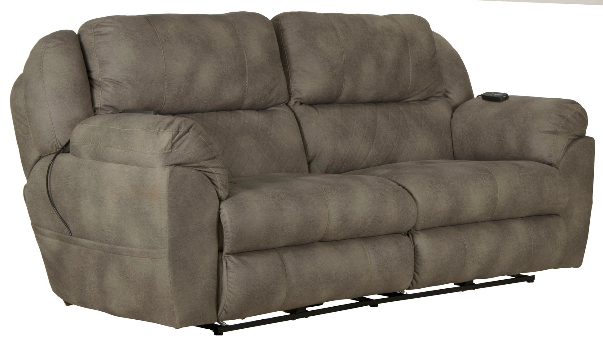 Flynn - Power Lay Flat Reclining Sofa Power Adjustable Headrest & Lumbar And Dual Heat & Massage - Fig - Hornell Furniture Outlet