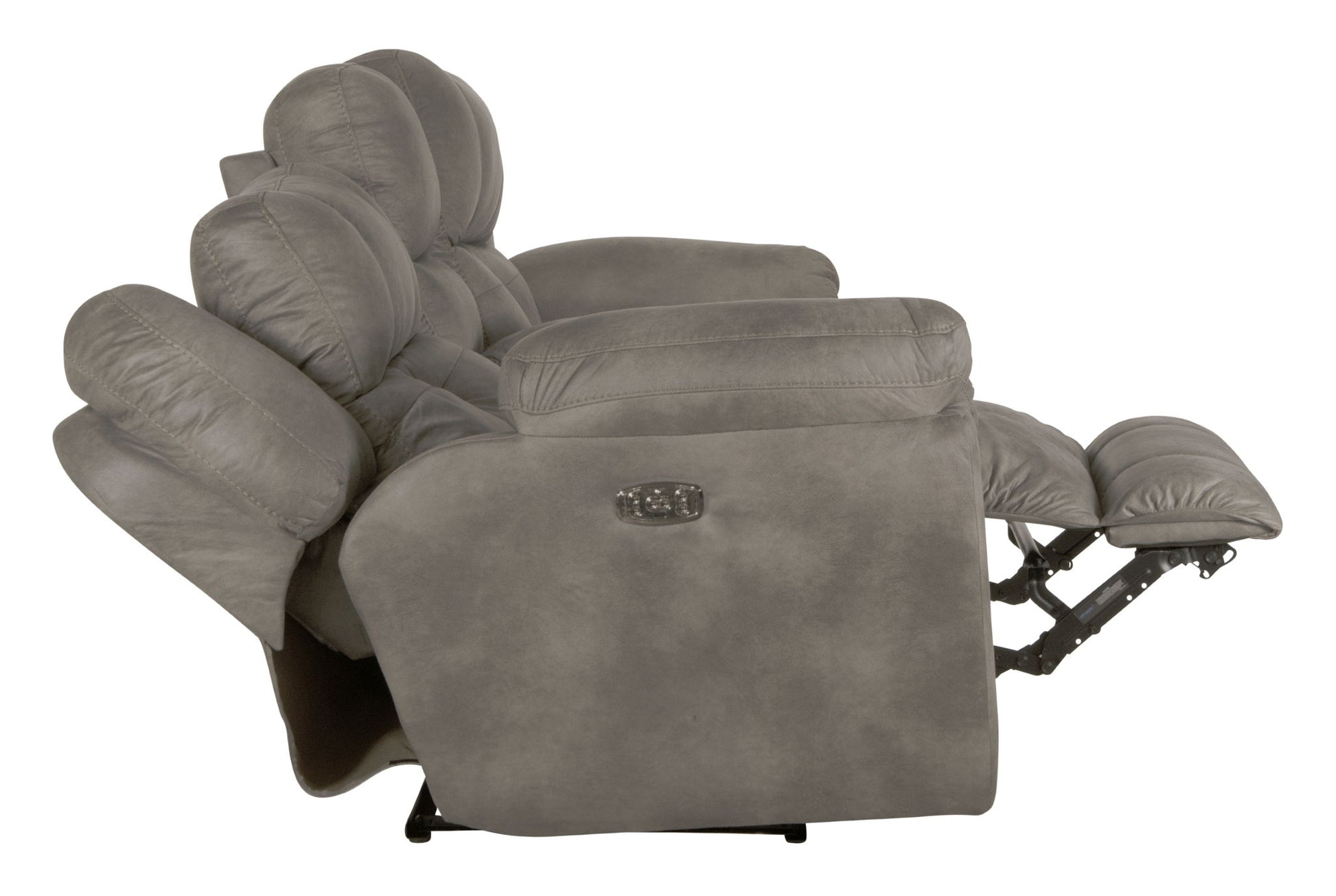 Ferrington - Power Lay Flat Reclining Console Loveseat with Power Adjustable Headrest & Lumbar - Hornell Furniture Outlet