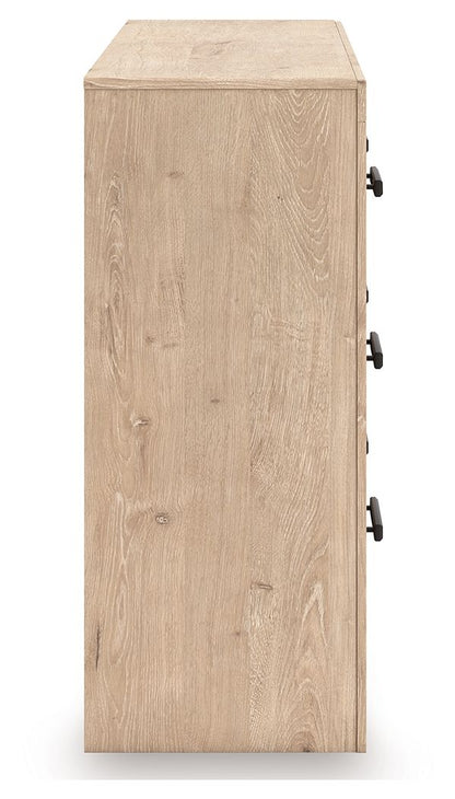 Sanginlane - Tan - Six Drawer Dresser - Hornell Furniture Outlet