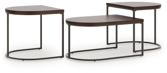 Vanmore - Dark Brown - Occasional Table Set (Set of 3) - Hornell Furniture Outlet