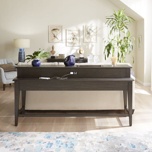 Mill Creek - Console Bar Table - Dark Brown - Hornell Furniture Outlet