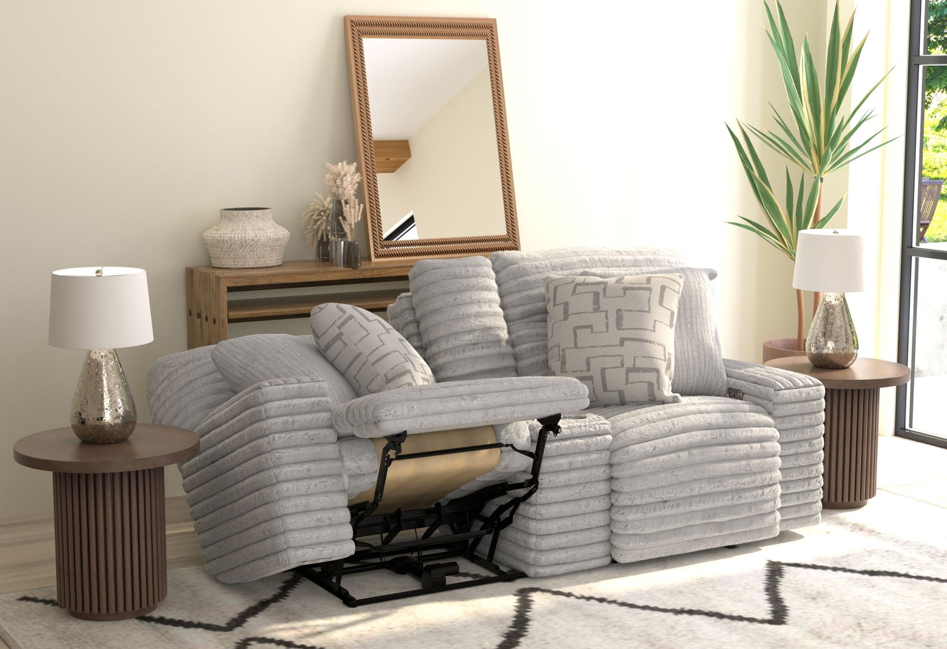 Lynx - Power Reclining Console Loveseat With Zero Gravity - Hornell Furniture Outlet