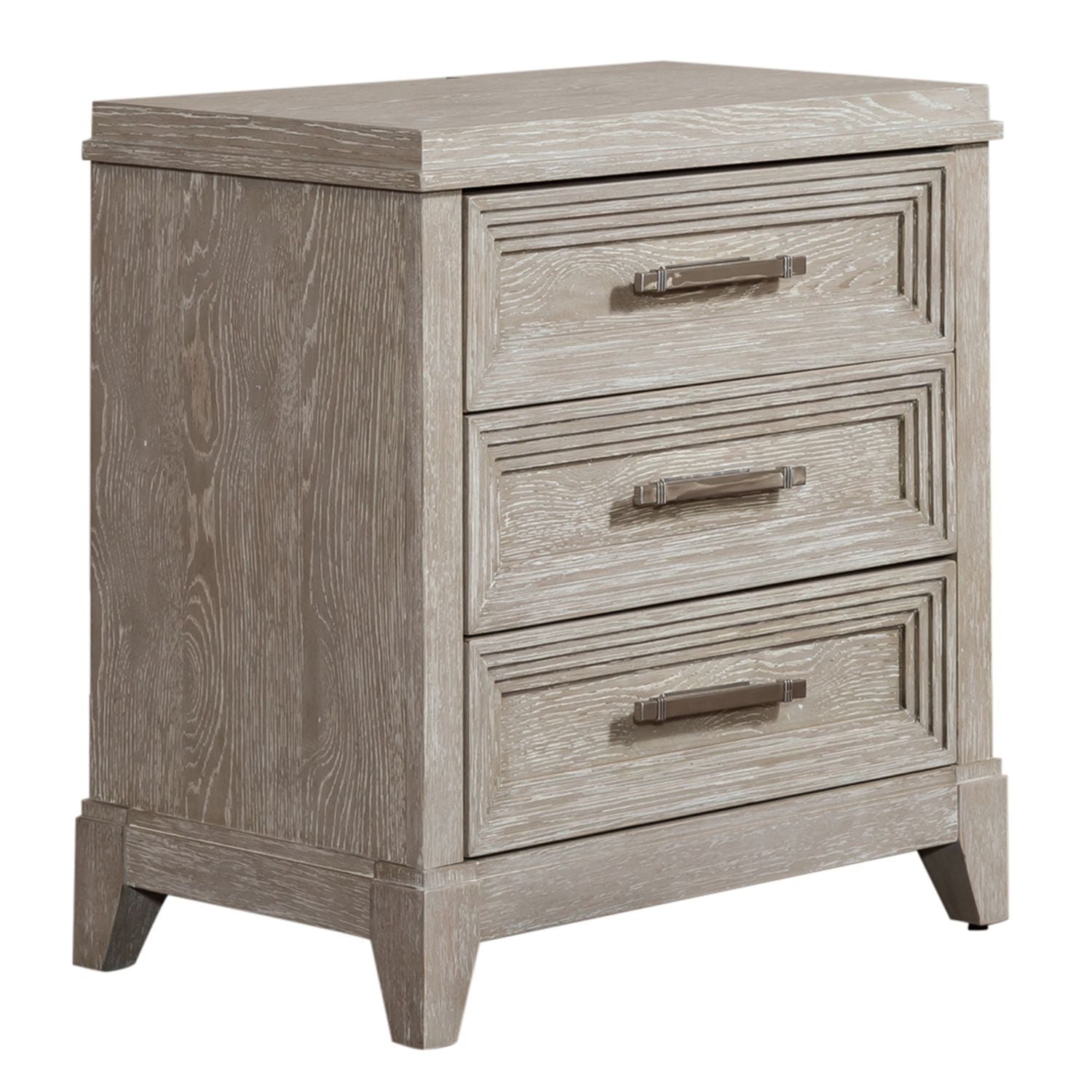 Belmar - 3 Drawer Nightstand - Washed Taupe - Hornell Furniture Outlet