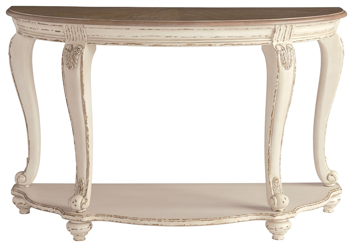 Realyn - White / Brown - Sofa Table - Hornell Furniture Outlet