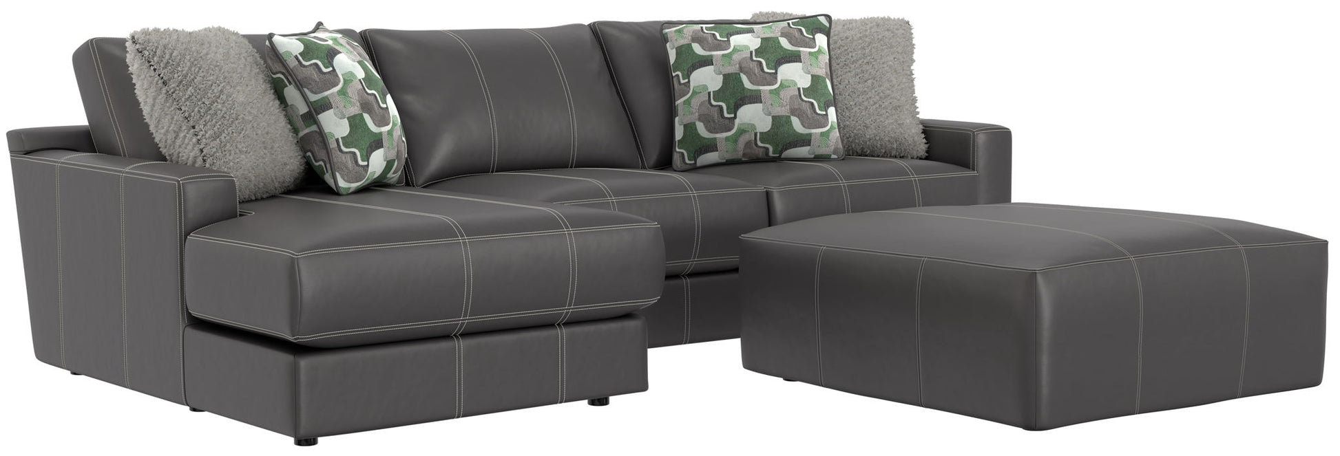 Minori - Italian Leather Sofa / Chaise And Cocktail Ottoman - Hornell Furniture Outlet