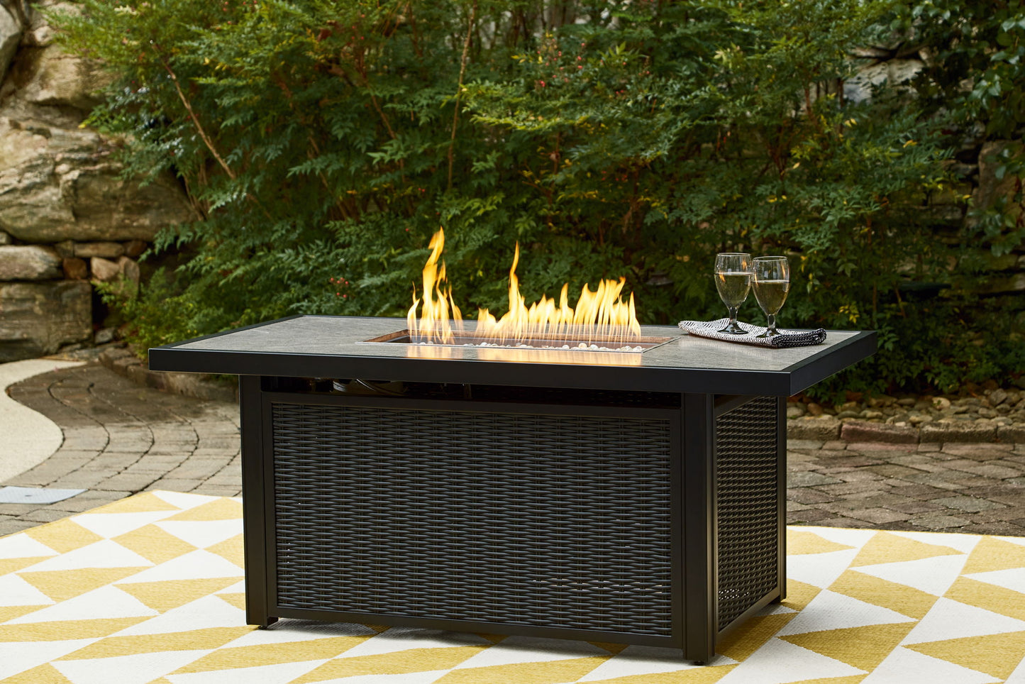Beachcroft - Rectangular Fire Pit Table - Hornell Furniture Outlet