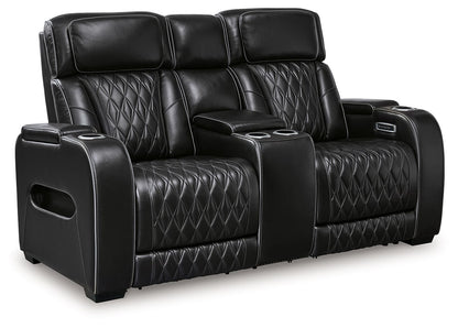 Boyington - Black - 2 Pc. - Power Reclining Sofa And Loveseat - Hornell Furniture Outlet