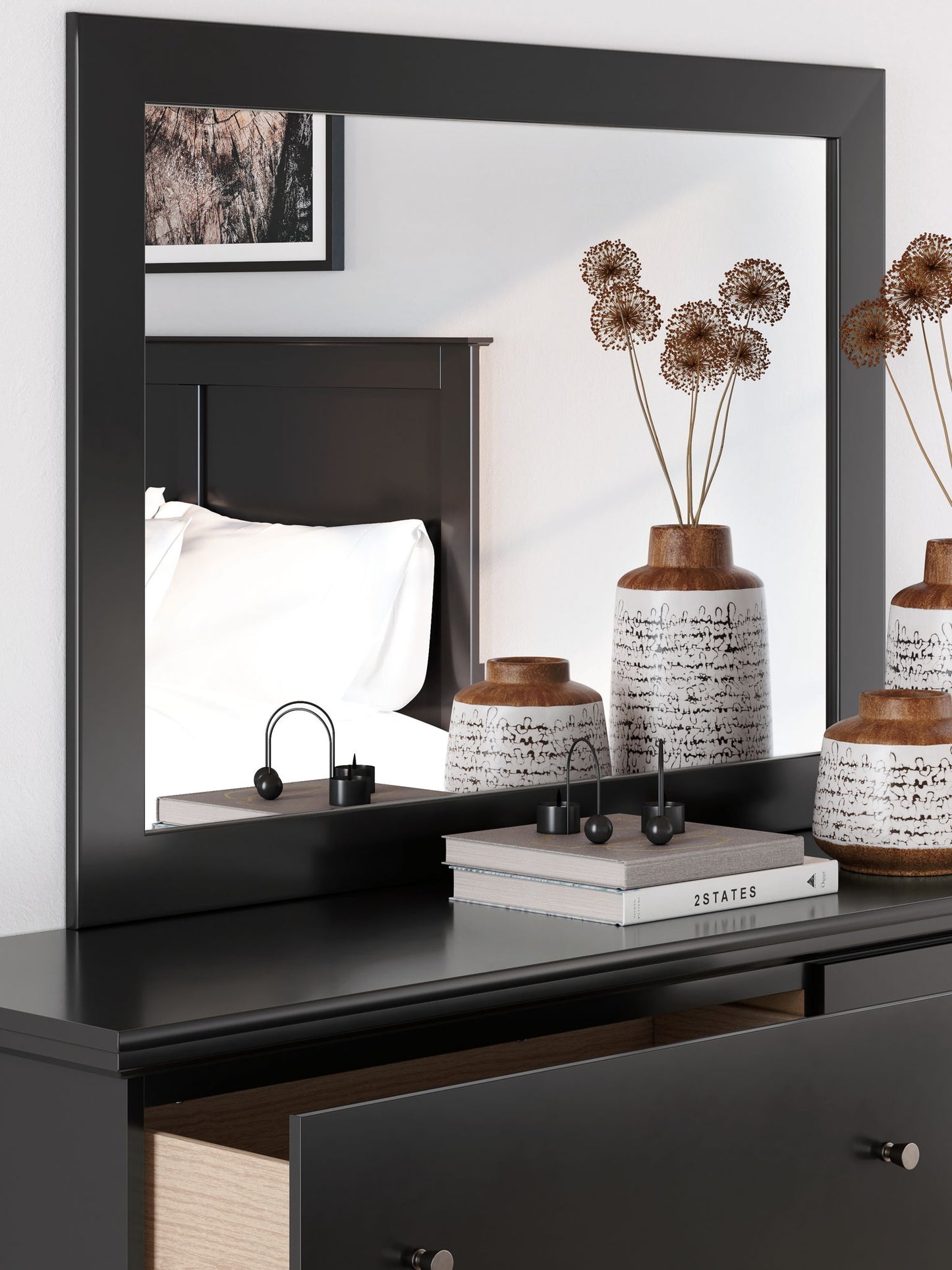 Maribel - Black - Bedroom Mirror - Hornell Furniture Outlet