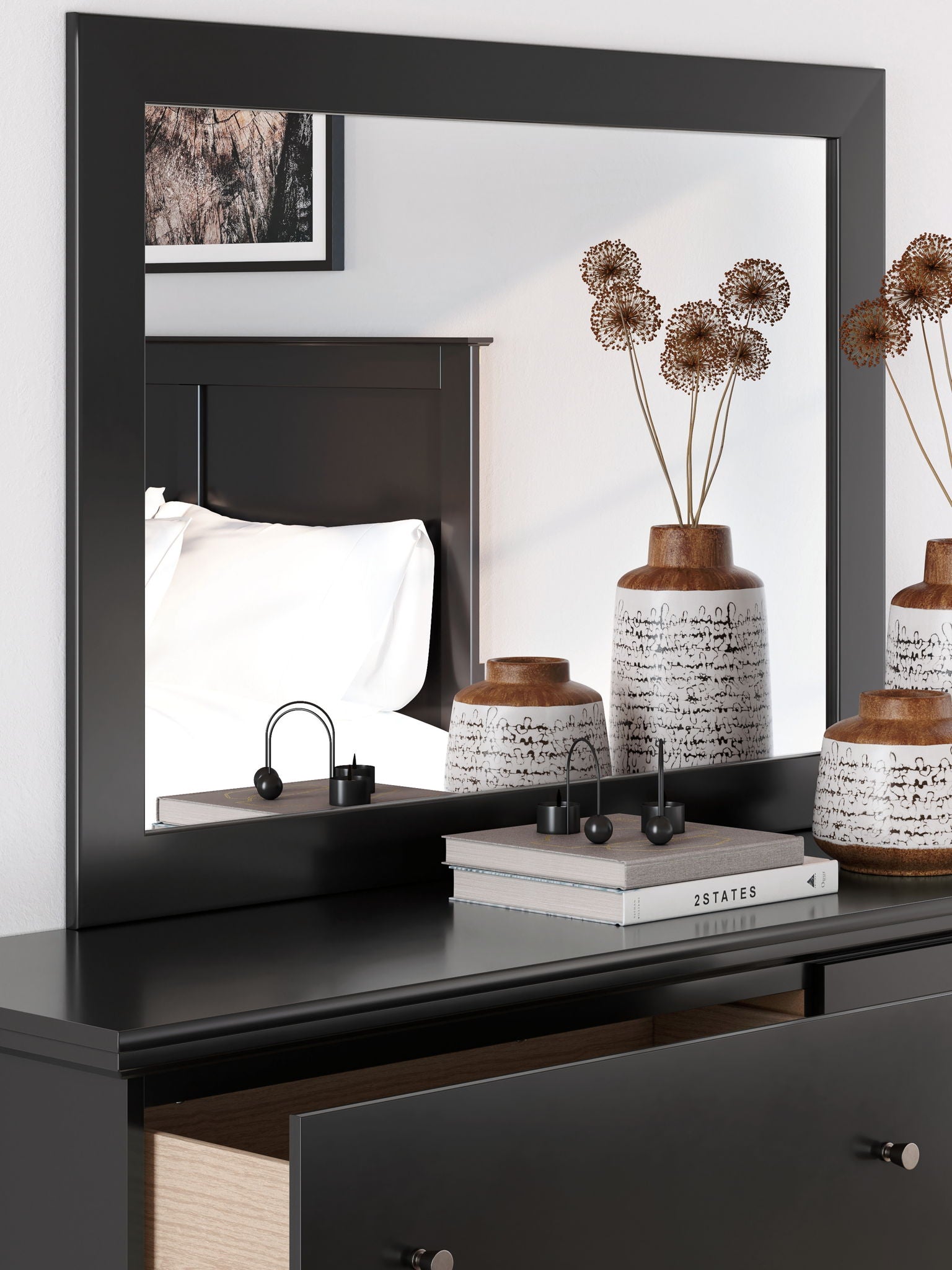 Maribel - Black - Bedroom Mirror - Hornell Furniture Outlet