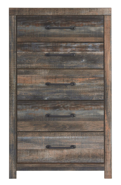 Drystan - Brown / Beige - Five Drawer Chest - Hornell Furniture Outlet