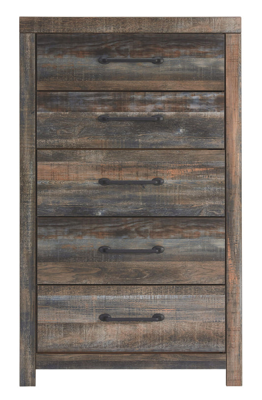 Drystan - Brown / Beige - Five Drawer Chest - Hornell Furniture Outlet