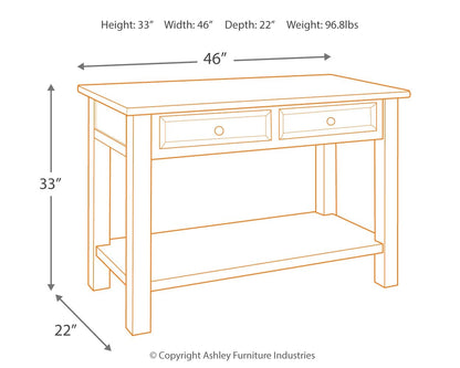 Tyler Creek - Grayish Brown / Black - Sofa Table - Hornell Furniture Outlet