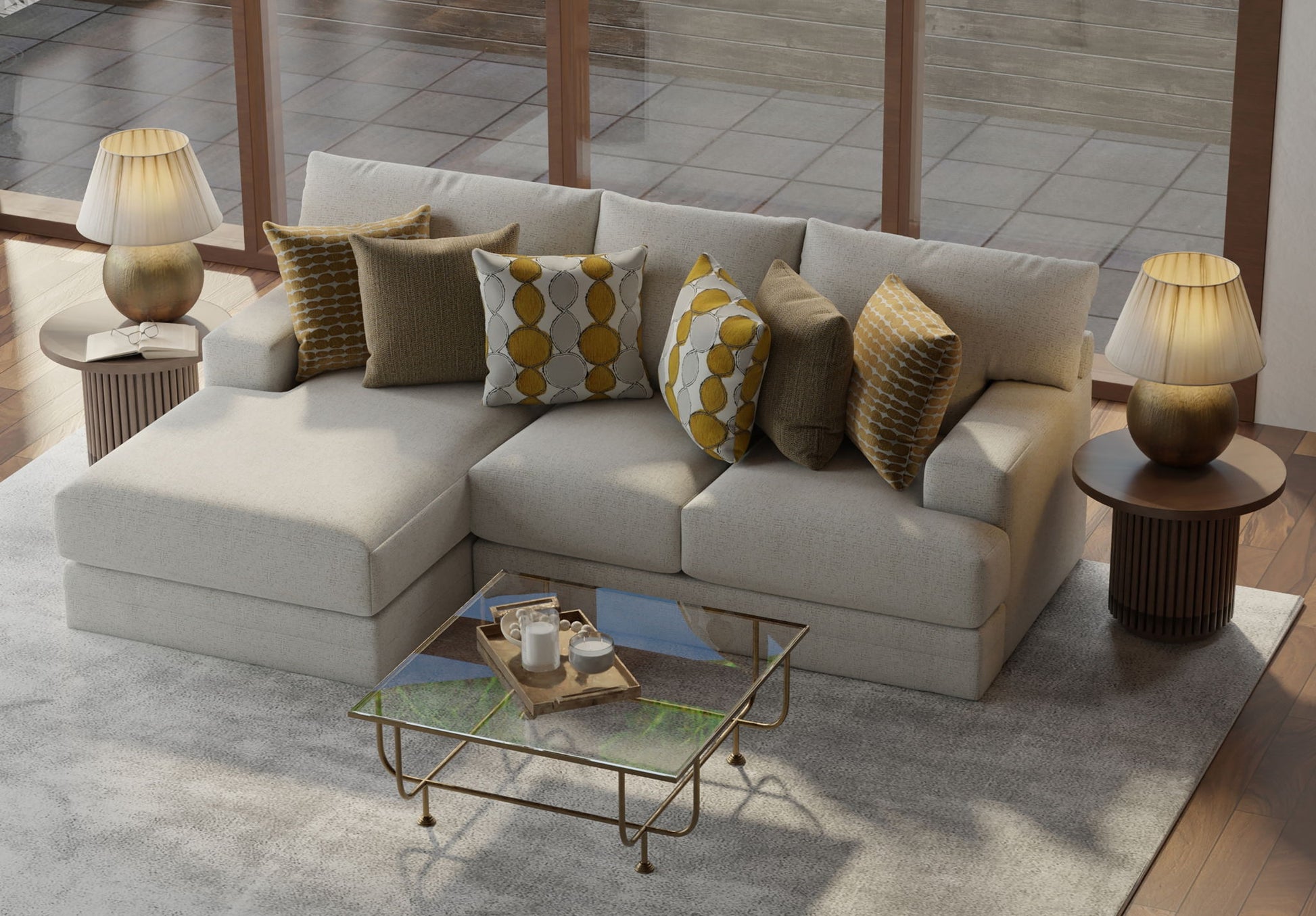 Tori - Sectional With Comfort Coil Seating And Accent Pillows Included - Hornell Furniture Outlet