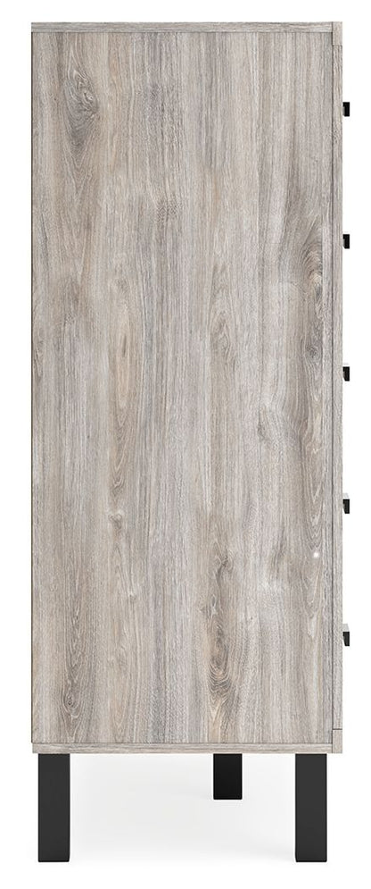 Vessalli - Black / Gray - Five Drawer Wide Chest - Hornell Furniture Outlet