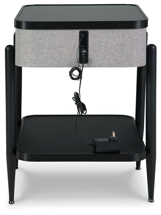 Jorvalee - Gray / Black - Accent Table with Speaker - Hornell Furniture Outlet