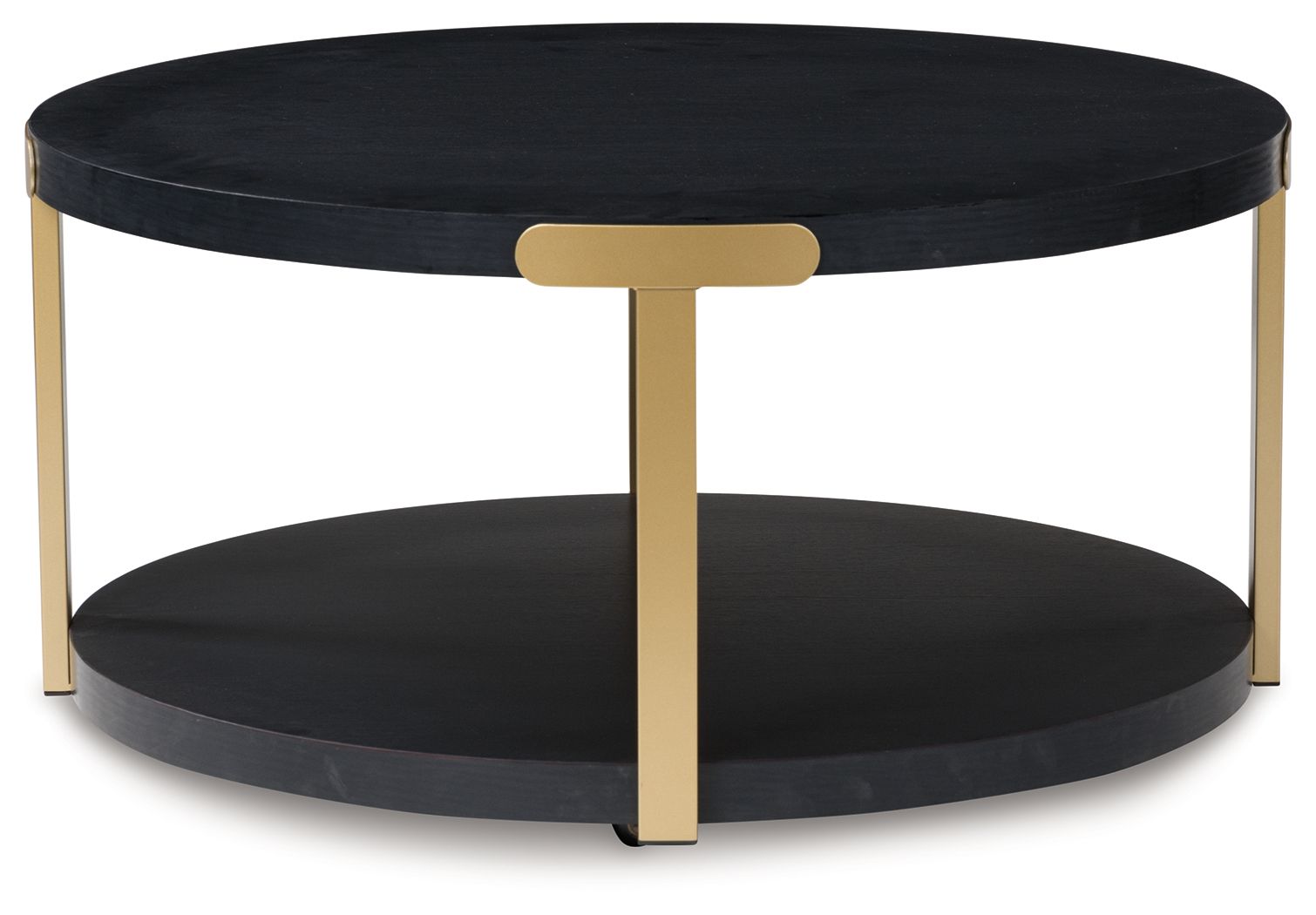 Shylore - Black / Brass Finish - Occasional Table Set (Set of 3) - Hornell Furniture Outlet