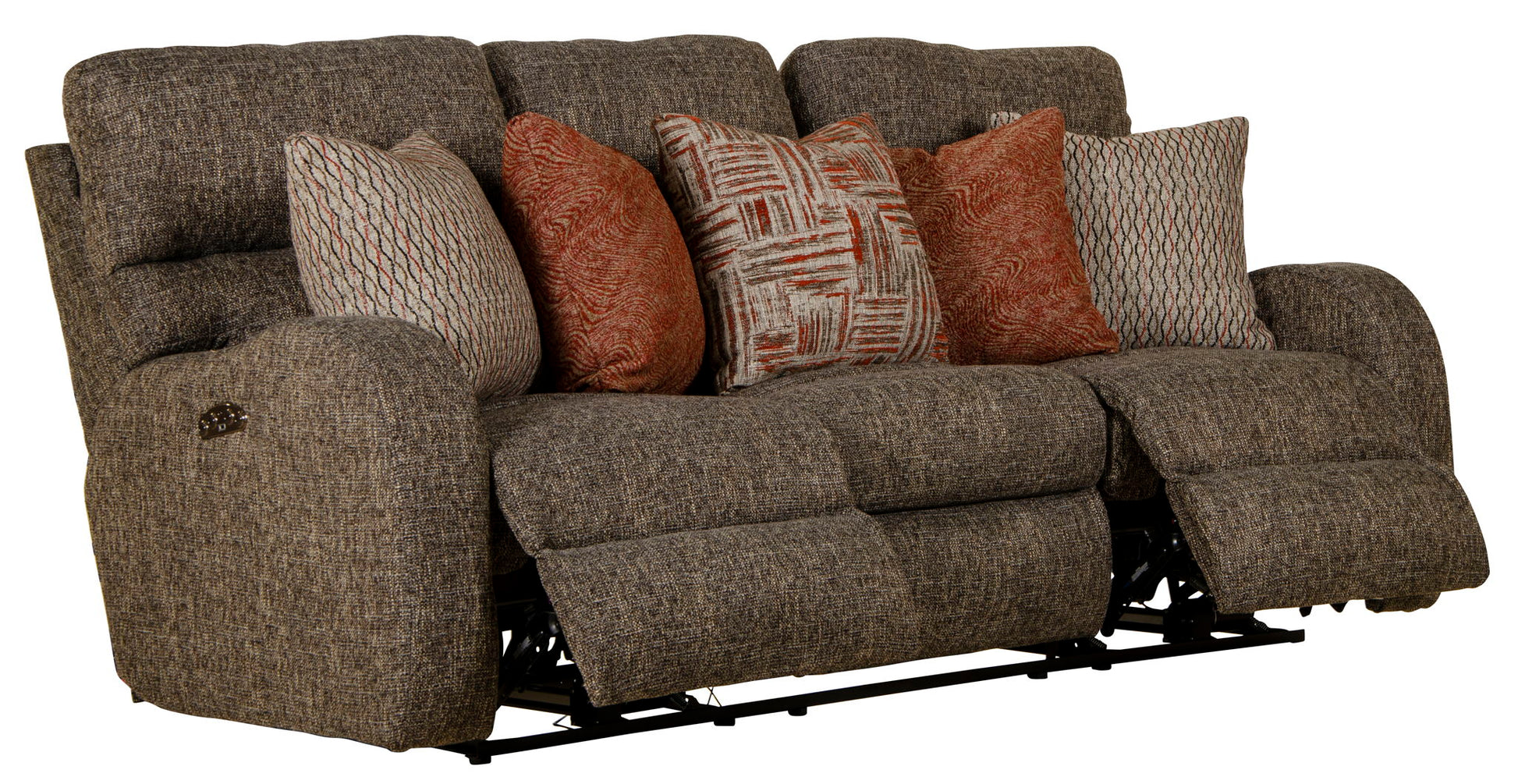 Liam - Power Headrest Power Lay Flat Reclining Sofa - Coal - Hornell Furniture Outlet