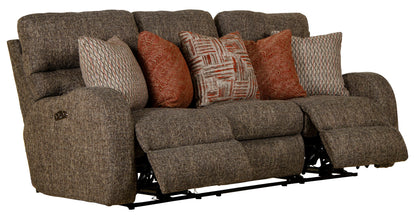 Liam - Power Headrest Power Lay Flat Reclining Sofa - Coal - Hornell Furniture Outlet