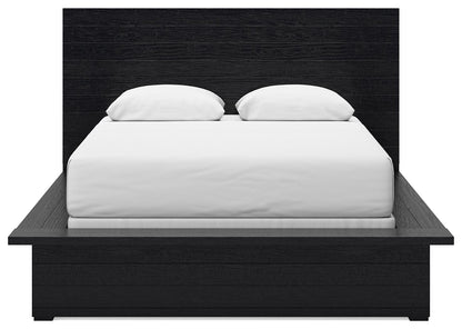 Londer - Black - Queen Panel Bed - Hornell Furniture Outlet