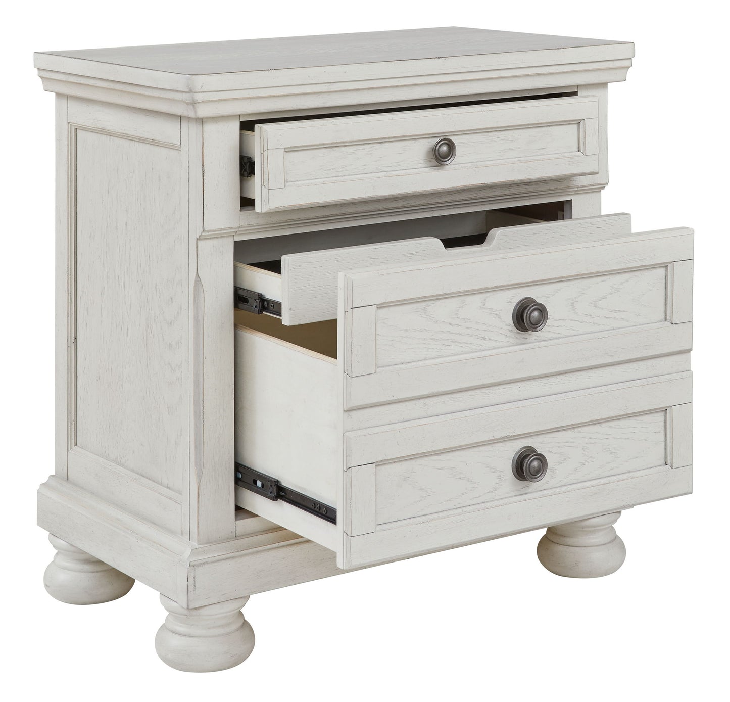 Robbinsdale - Antique White - Two Drawer Night Stand - Hornell Furniture Outlet