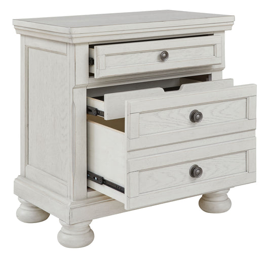 Robbinsdale - Antique White - Two Drawer Night Stand - Hornell Furniture Outlet