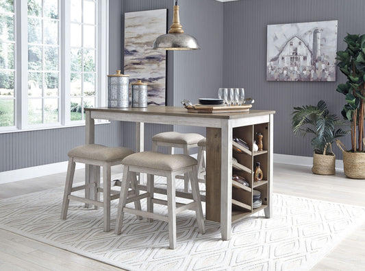 Skempton - Rectangular Counter Table With Storage Set - Hornell Furniture Outlet