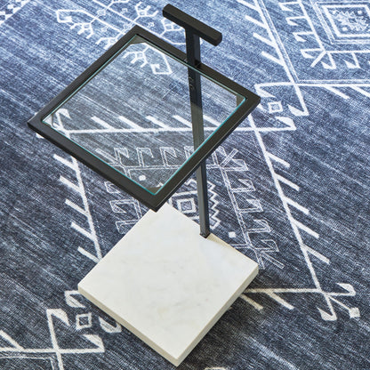 Mannill - Black / White - Accent Table - Hornell Furniture Outlet