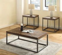 Lorenza - 3 Piece Table Set - Brown - Hornell Furniture Outlet