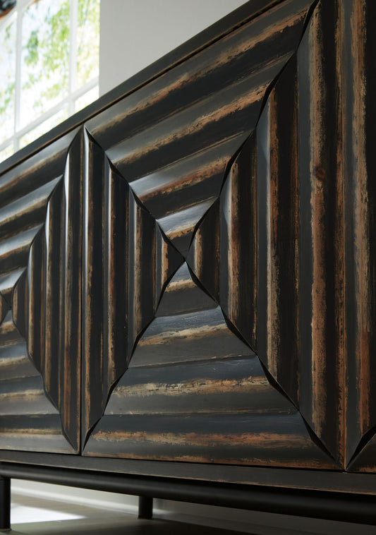 Fair Ridge - Distressed Black - Accent Cabinet - Hornell Furniture Outlet