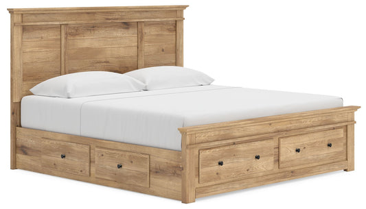 Makidern - Panel Storage Bed With Under Bed Storage Unit And Storage Footboard - Hornell Furniture Outlet