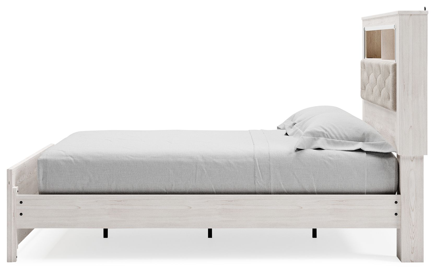 Altyra - White - Queen Panel Bookcase Bed With Roll Slats - Hornell Furniture Outlet