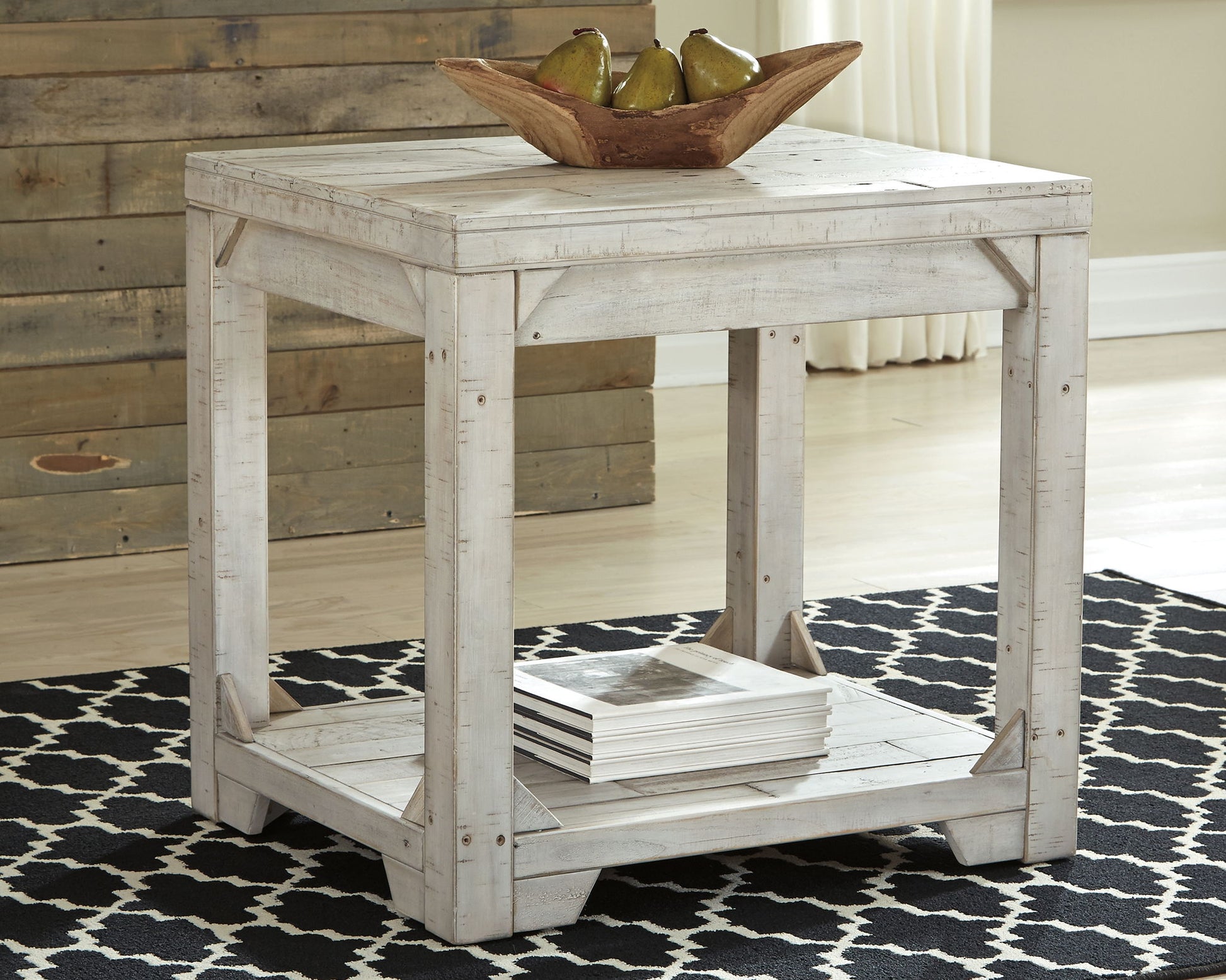Fregine - Whitewash - Rectangular End Table - Hornell Furniture Outlet