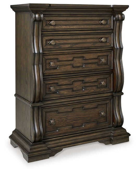 Maylee - Dark Brown - Five Drawer Chest - Hornell Furniture Outlet