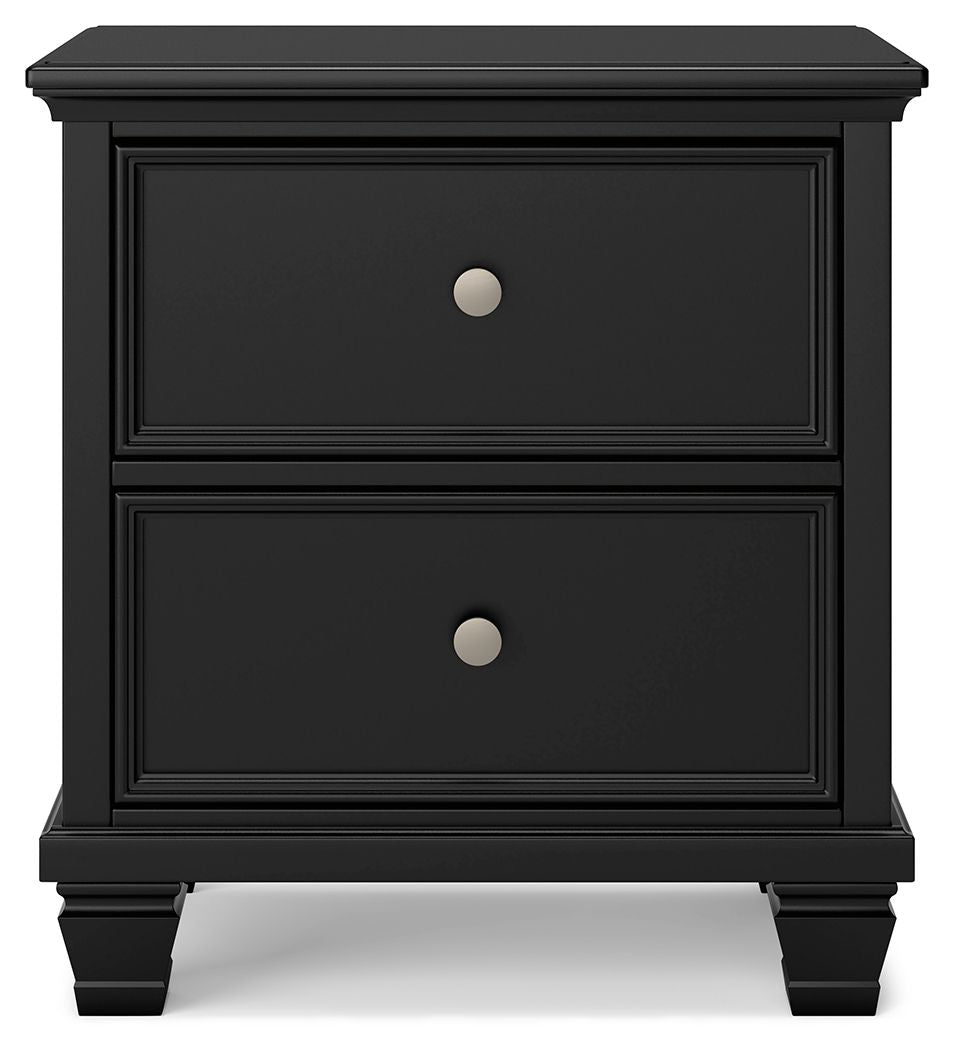Lanolee - Black - Two Drawer Nightstand - Hornell Furniture Outlet