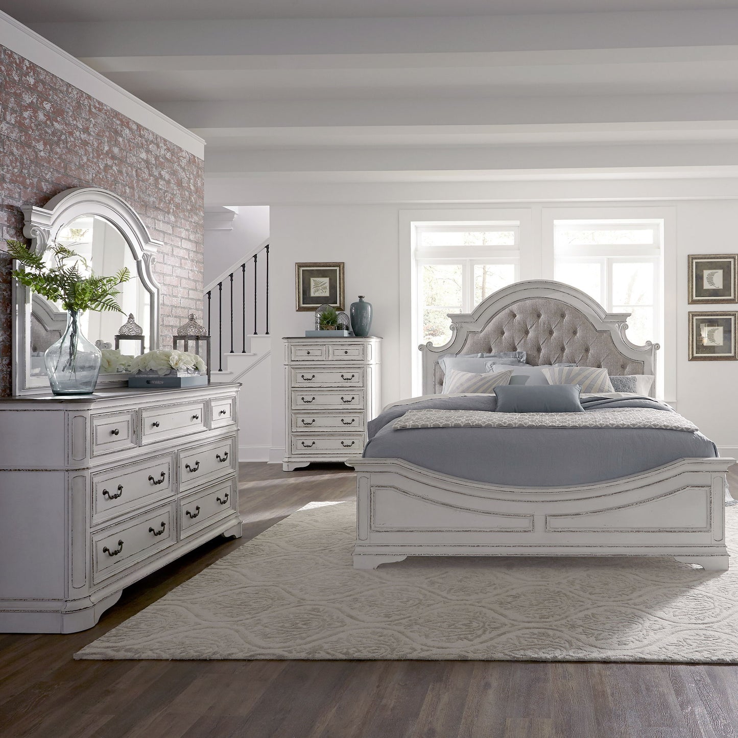 Magnolia Manor - Upholstered Bedroom Set - Hornell Furniture Outlet