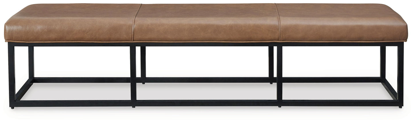 Joston - Accent Bench - Caramel - Hornell Furniture Outlet