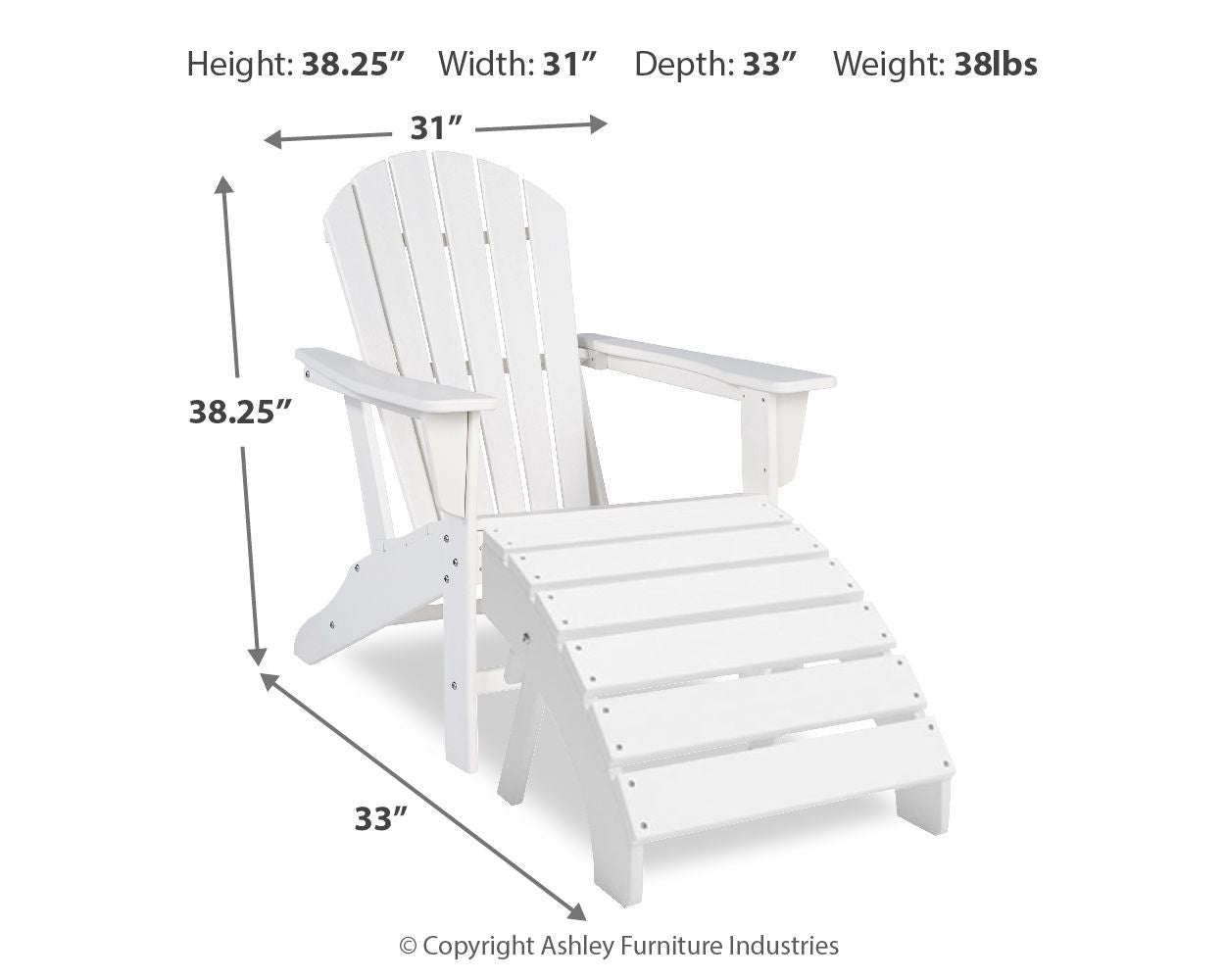 Sundown Treasure - Outdoor Adirondack Chair - Hornell Furniture Outlet