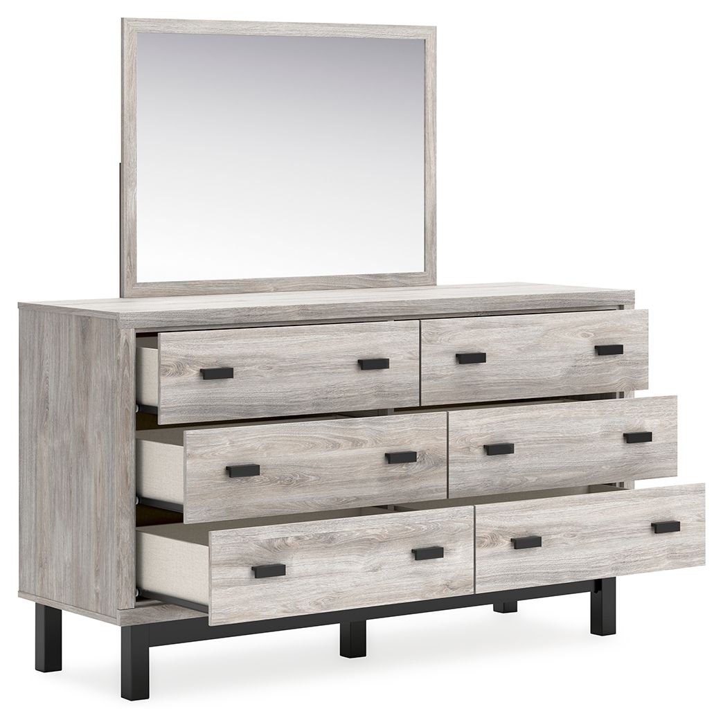 Vessalli - Gray - Dresser And Mirror - Hornell Furniture Outlet