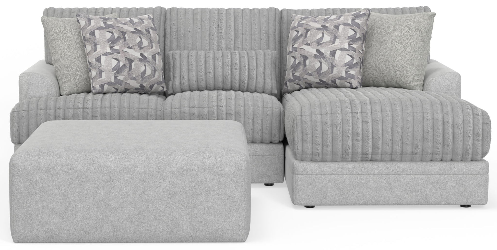 Titan - Sectional With Comfort Coil Seating, Cocktail Ottoman And Accent Pillows Included - Hornell Furniture Outlet
