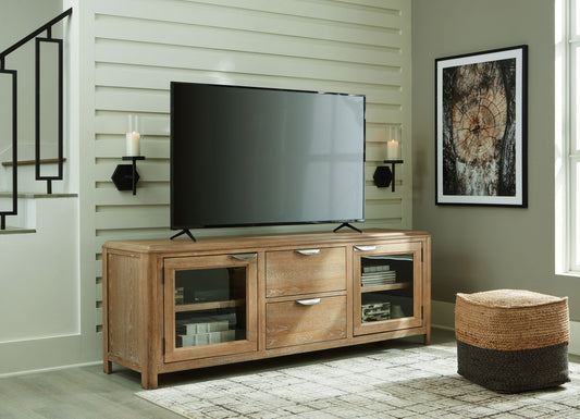 Rencott - Light Brown - Extra Large TV Stand - Hornell Furniture Outlet