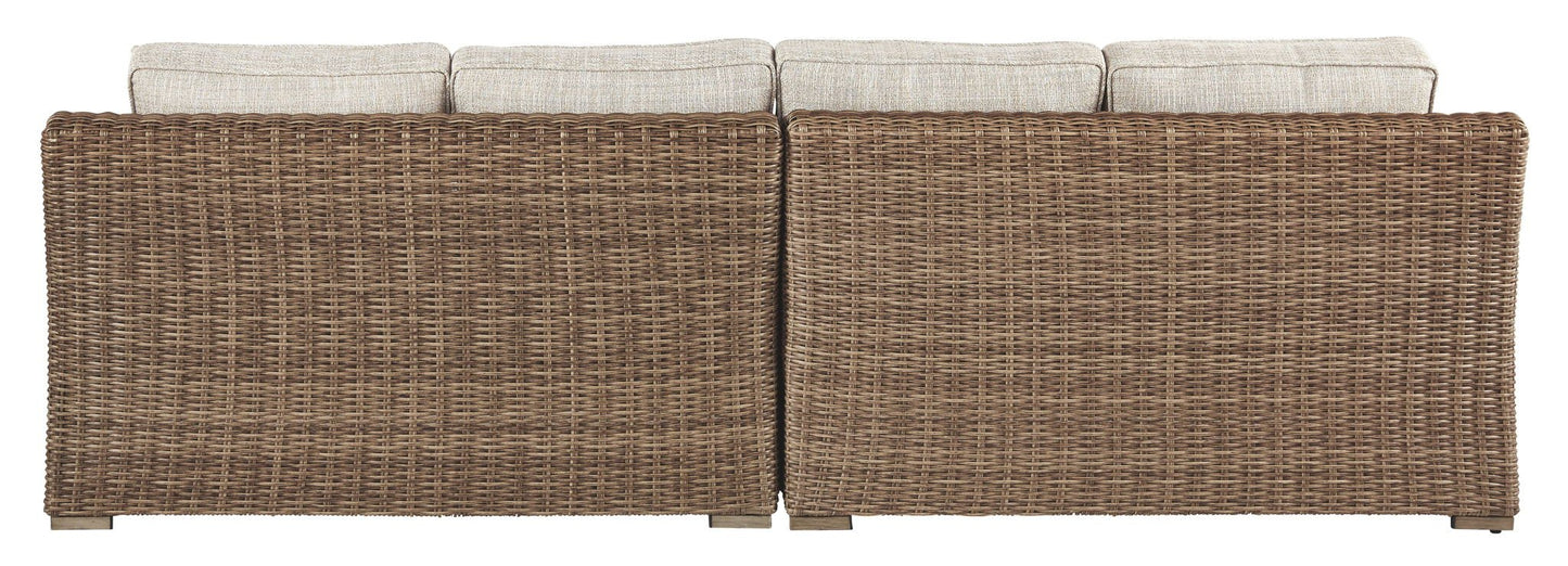 Beachcroft - Beige - RAF/LAF Loveseat w/Cush (Set of 2) - Hornell Furniture Outlet